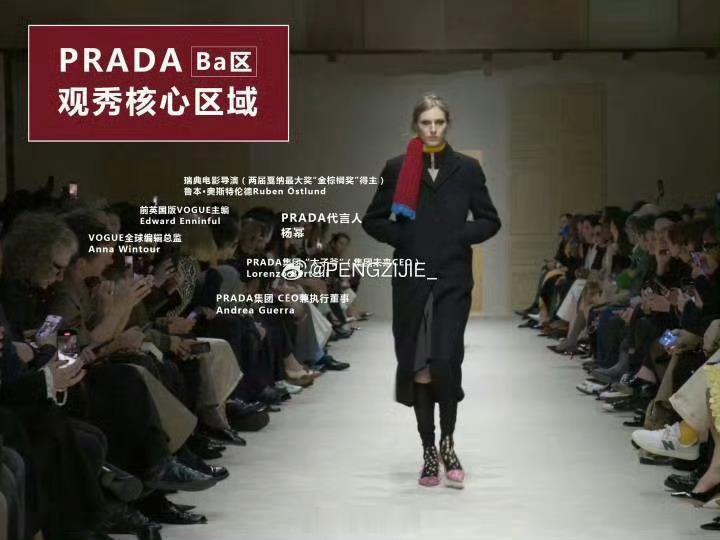 图1️⃣是粉丝创的图图2️⃣动图是prada秀场实际座位情况幂姐和普拉达ceo中
