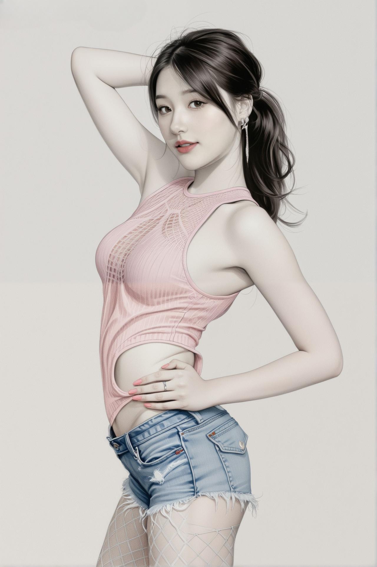 甜美少女风，粉色背心搭配牛仔短裤，轻松夏日穿搭！🌞👗👗