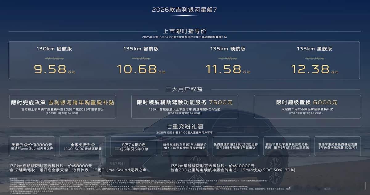 在2025广州车展期间，吉利银河品牌携2026款银河星舰7 EM-i亮相，并引来