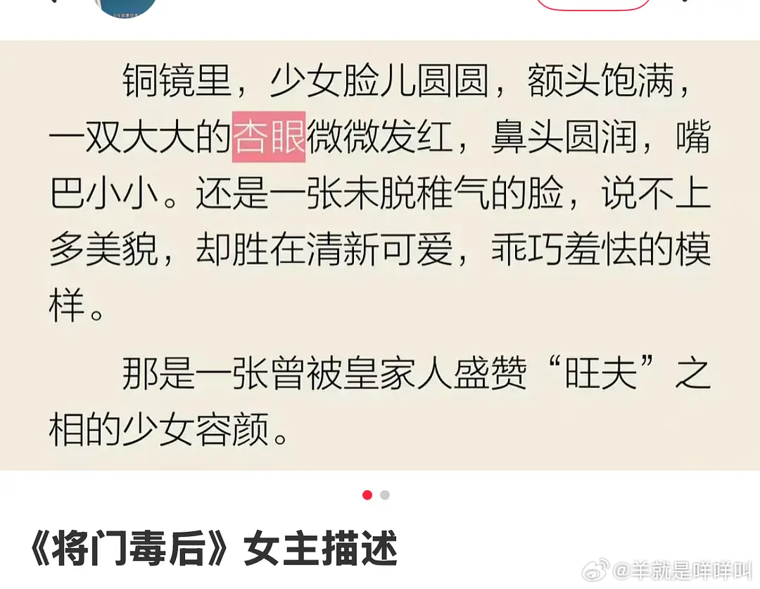 将门毒后男女主外貌描述 ​​​