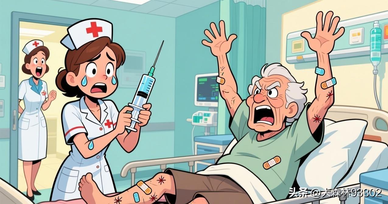 一实习护士，打点滴技术有点差，护士长告诉她给