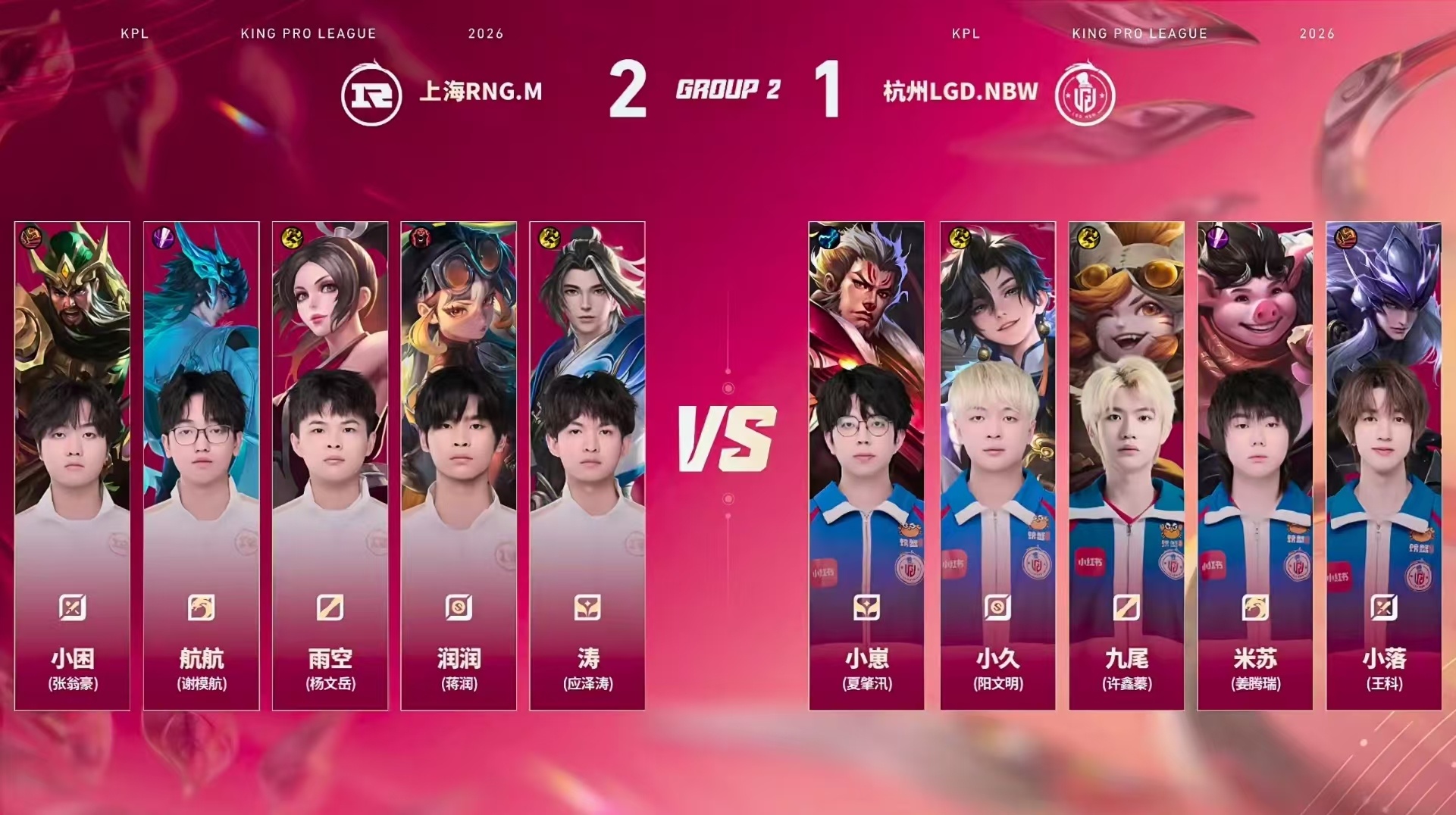 LGDNBW对战RNGM【2026KPL夏季赛 常规赛第一轮】上海RNG.M v