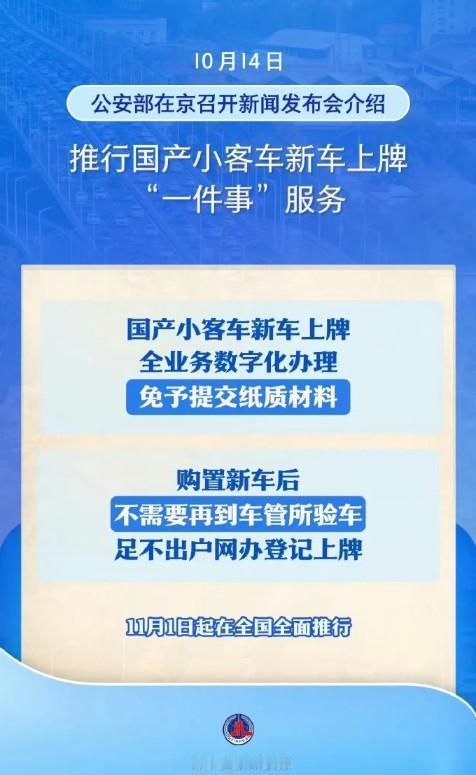 以后买车无需再到车管所验车了！
所有流程可通过“交管12123”APP在线完成，