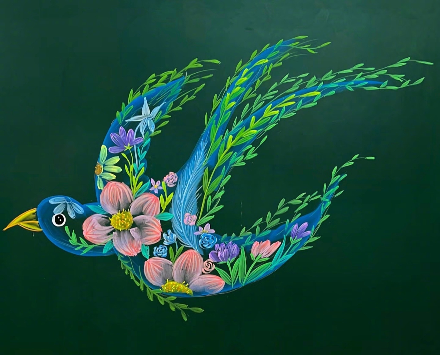 粉笔画里的花花草草 …  手绘 ​​​