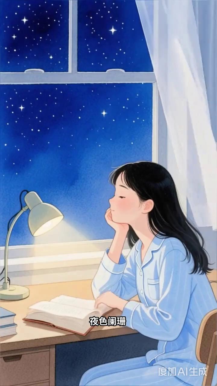 夜风拂过窗台，灯火通明。暖风吹过草地，夜色阑珊。轻松的双眼不眠夜，思绪飞向远方。