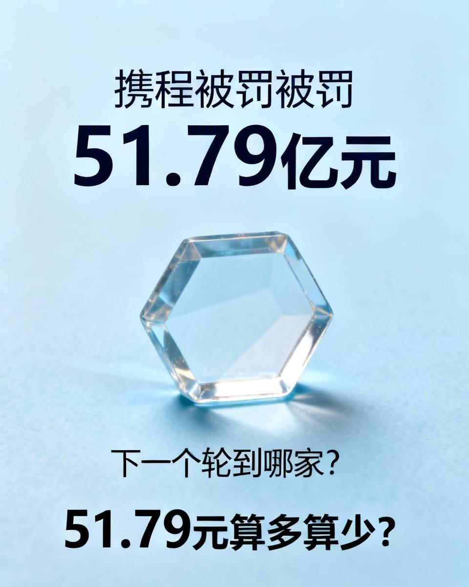 携程被罚了51.79亿元！
下一个轮到哪家？
51.79元算多算少？
算不算活该