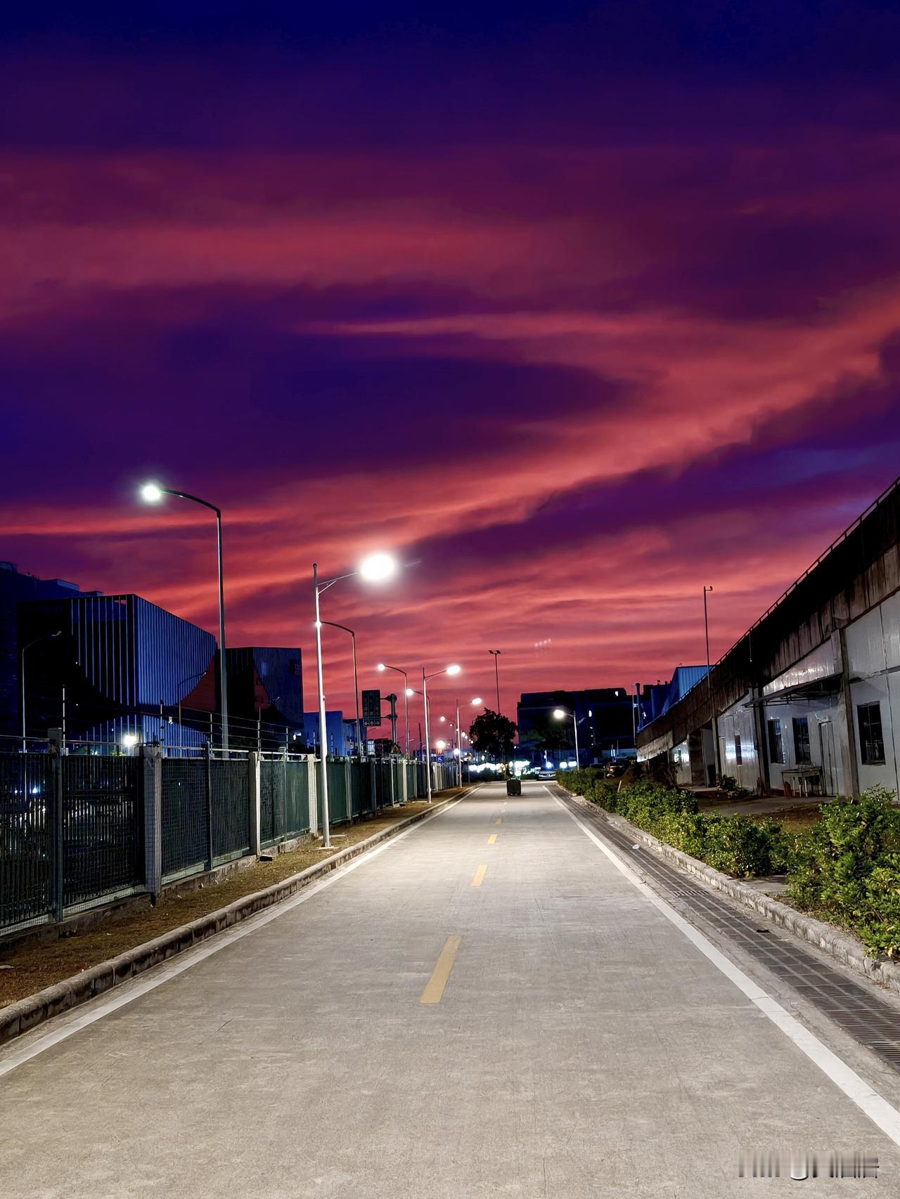 加班福利——南沙的晚霞