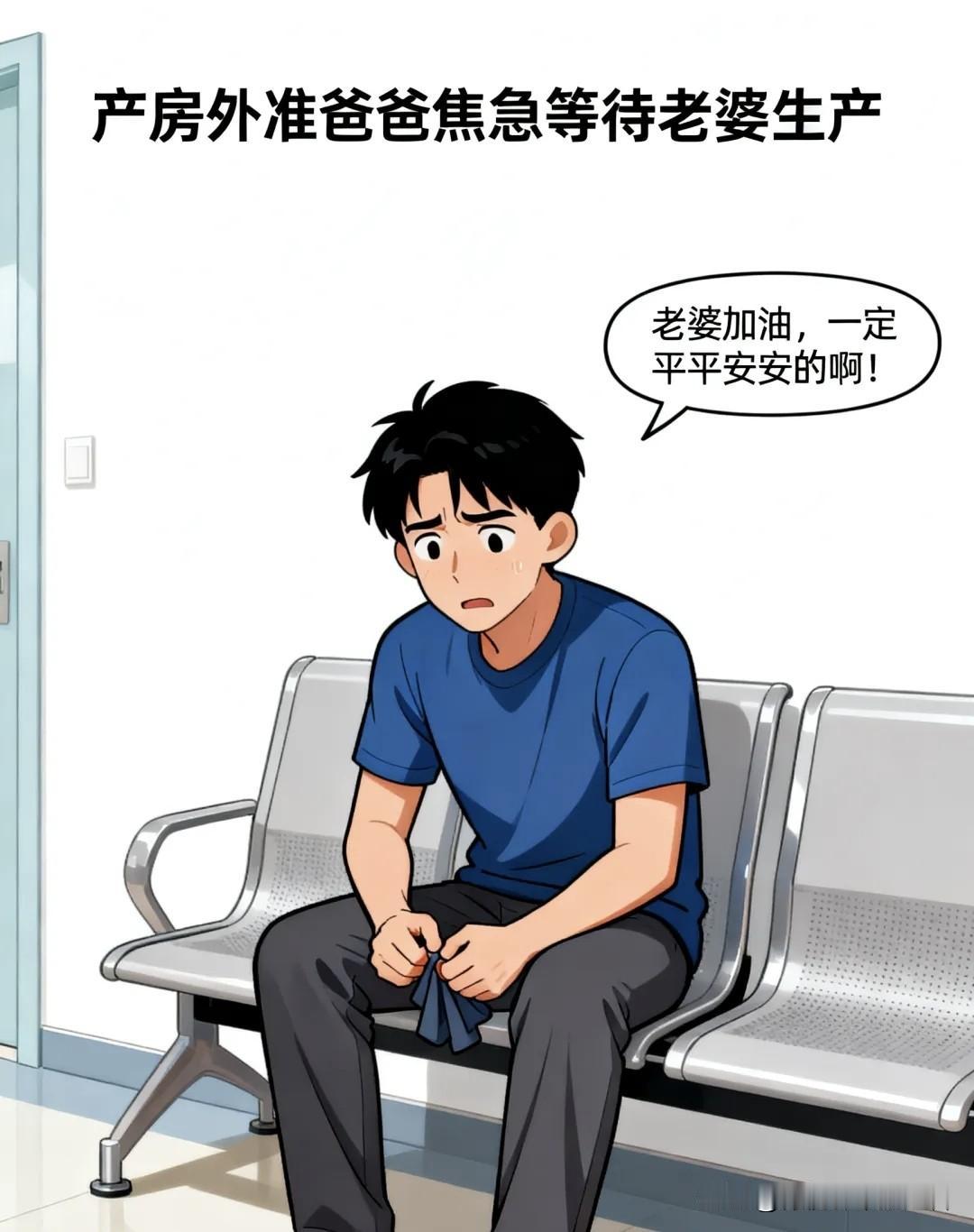 趣味漫画：护士说：恭喜恭喜，母子平安！我激动问：这孩子叫什么名字？护士哭笑不得：