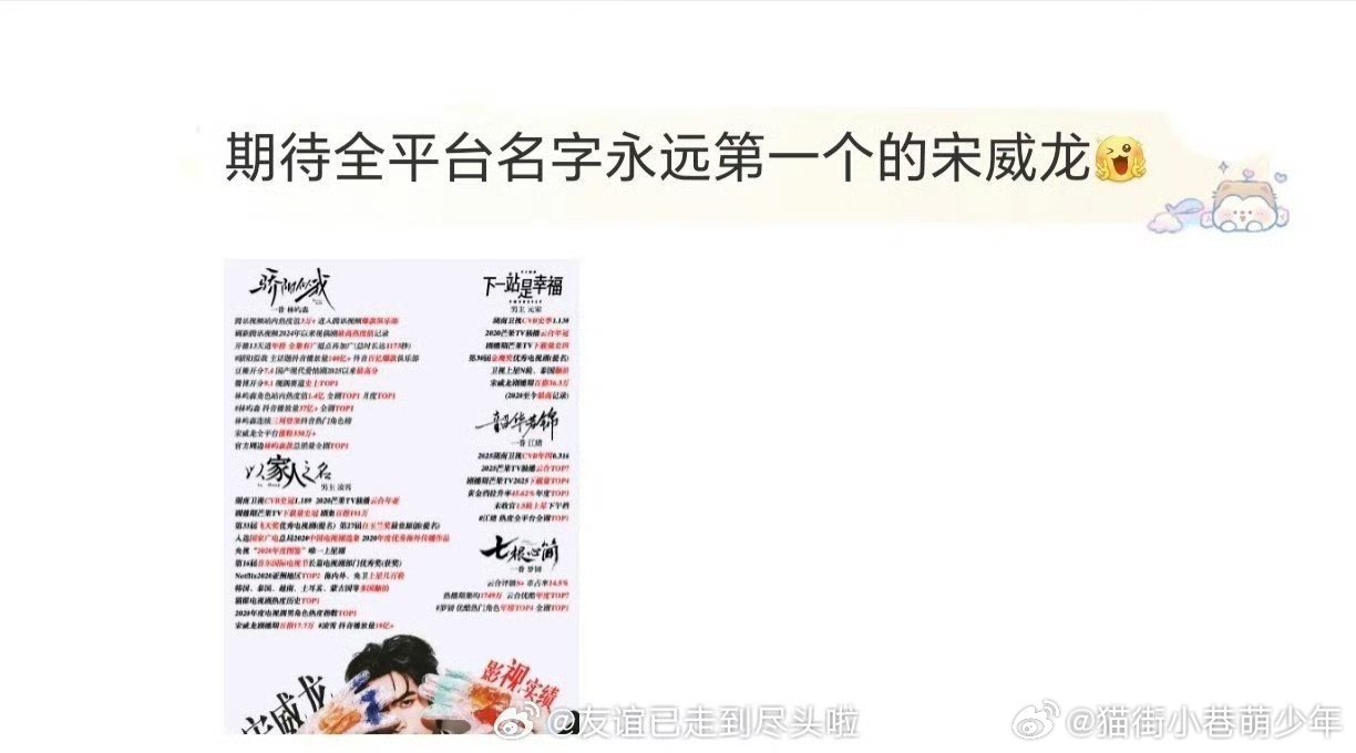 野狗骨头当初也撕过番位啊？宋威龙平在前，张婧仪平在后，按笔画好像也是这样，张婧仪