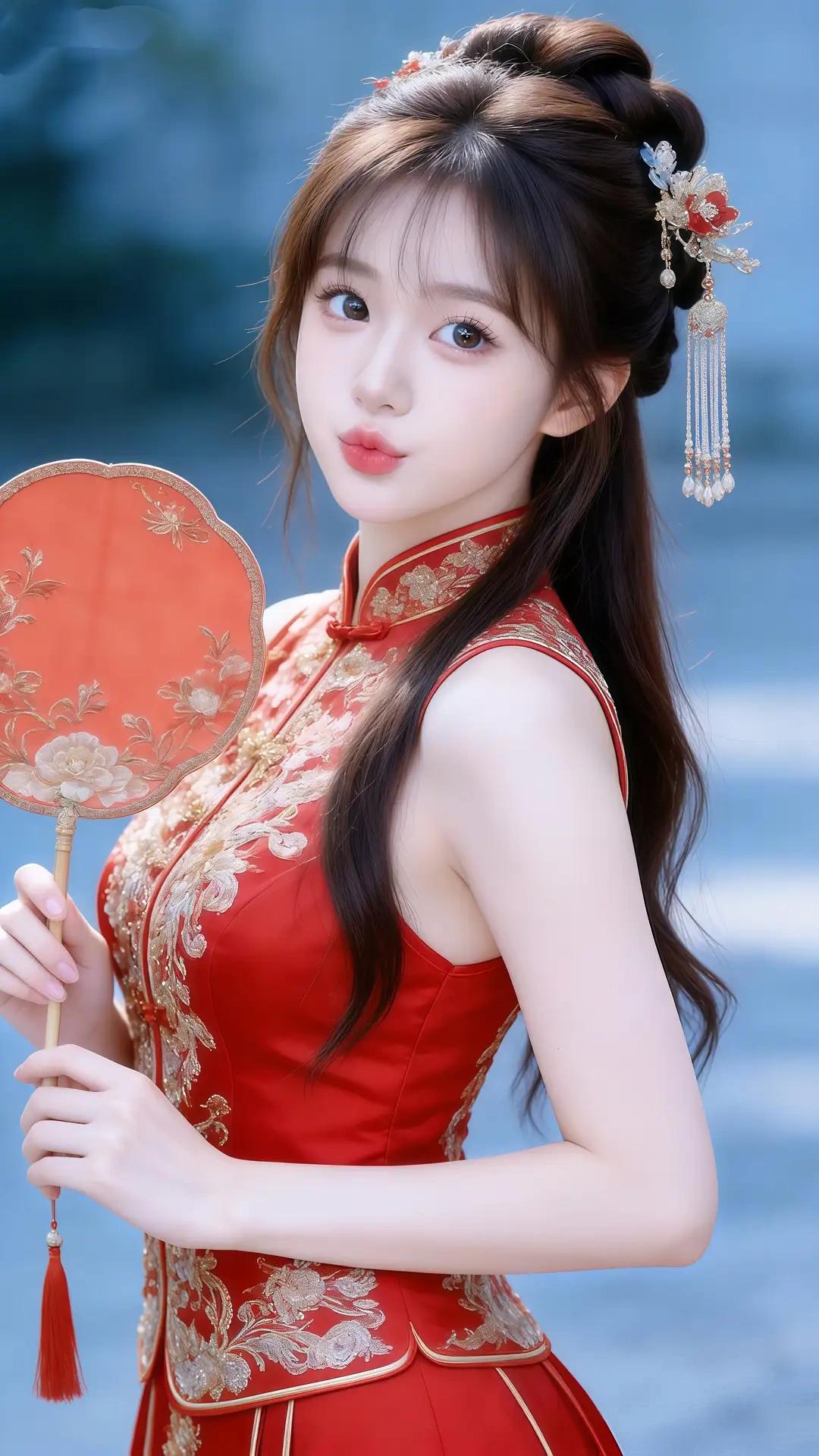 这位少女美得像从江南画卷里走出来的一样，自带一股清冷又灵动的仙气：
颜值与气质：