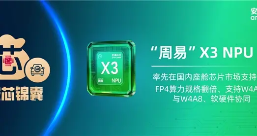安谋科技“周易”X3率先在国内座舱芯片市场支持FP4