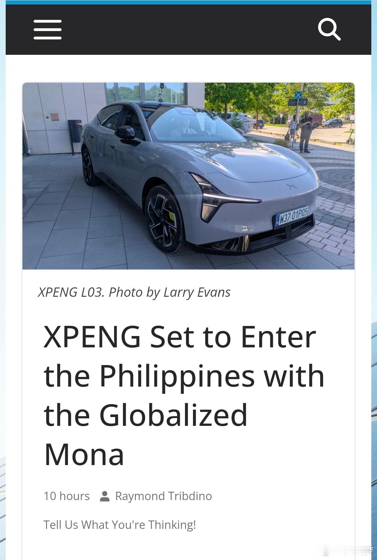 小鹏汽车计划三季度正式进入菲律宾市场，两款车型，MONA L03 和 X9。当时