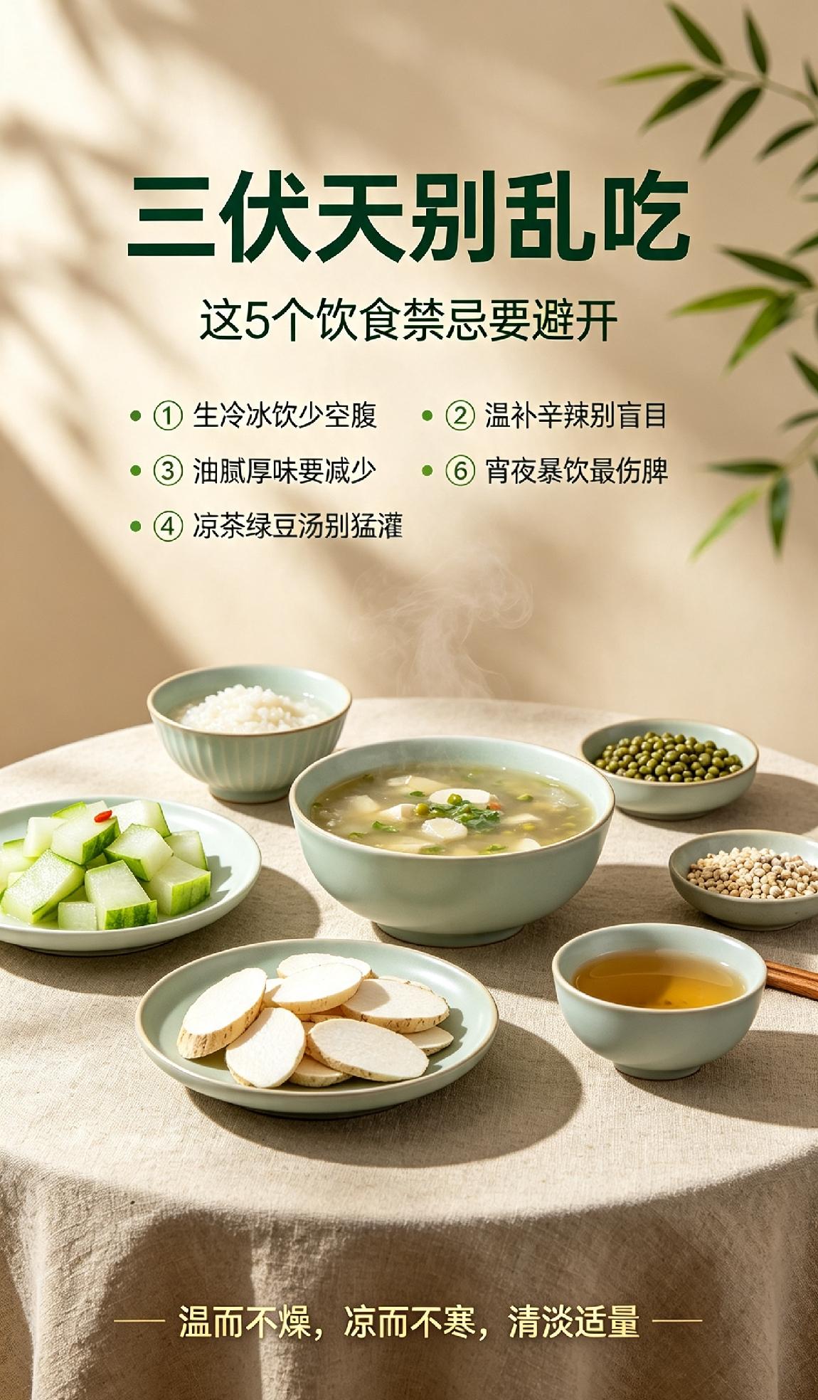 三伏天调理身体，这5个饮食禁忌别踩坑
 
三伏天是养阳祛湿的黄金期，但很多人越调