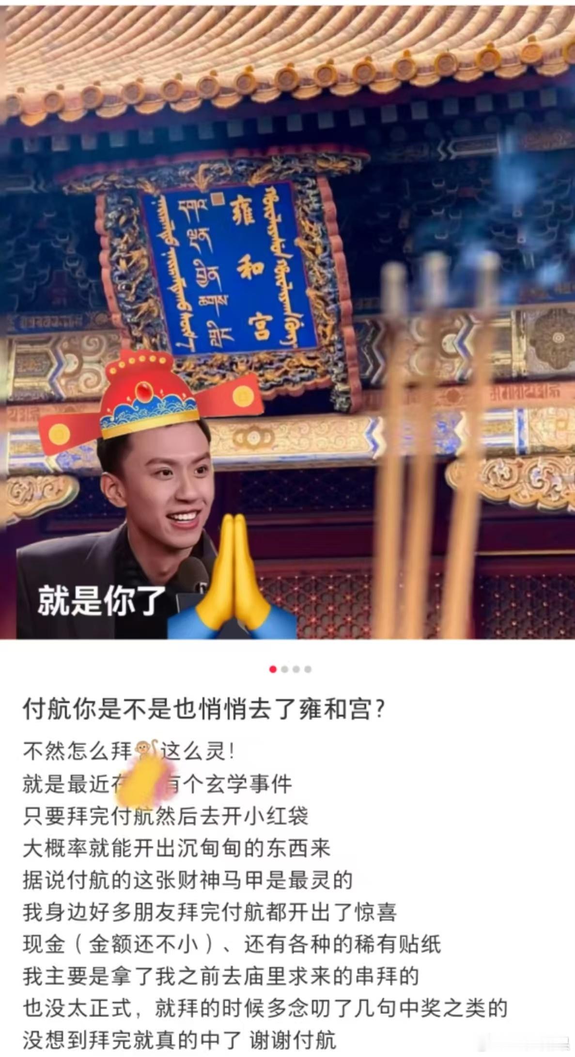 付航灵长类是蛮灵的  新年将至，拜付航转运成新宠！我也来拜拜，愿大家新的一年里平