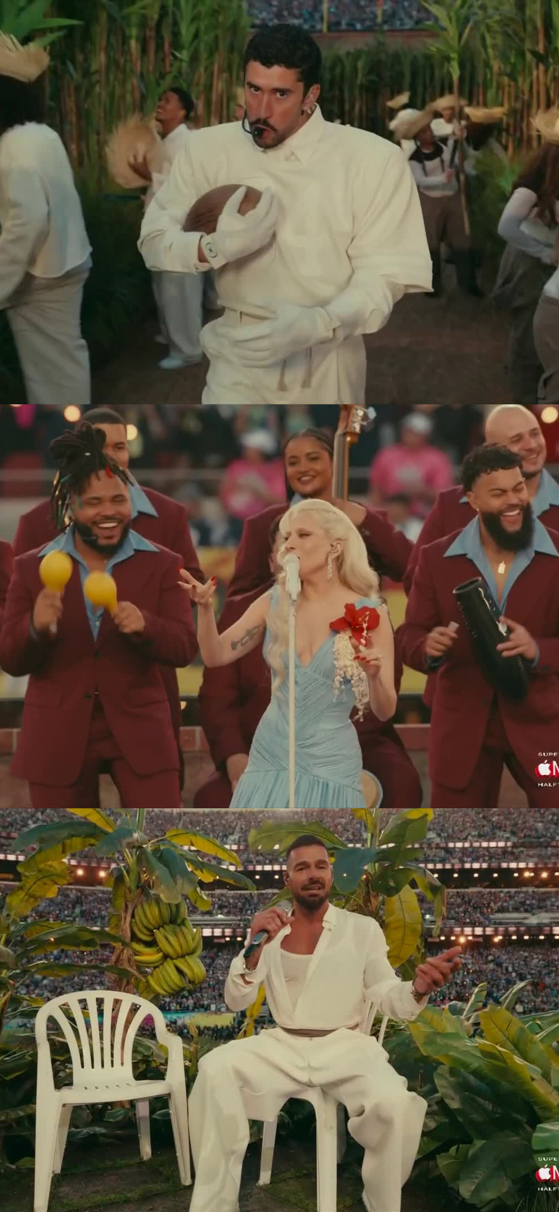 完全听不懂的全西语超级碗中场秀，Lady Gaga和Ricky Martin也尽