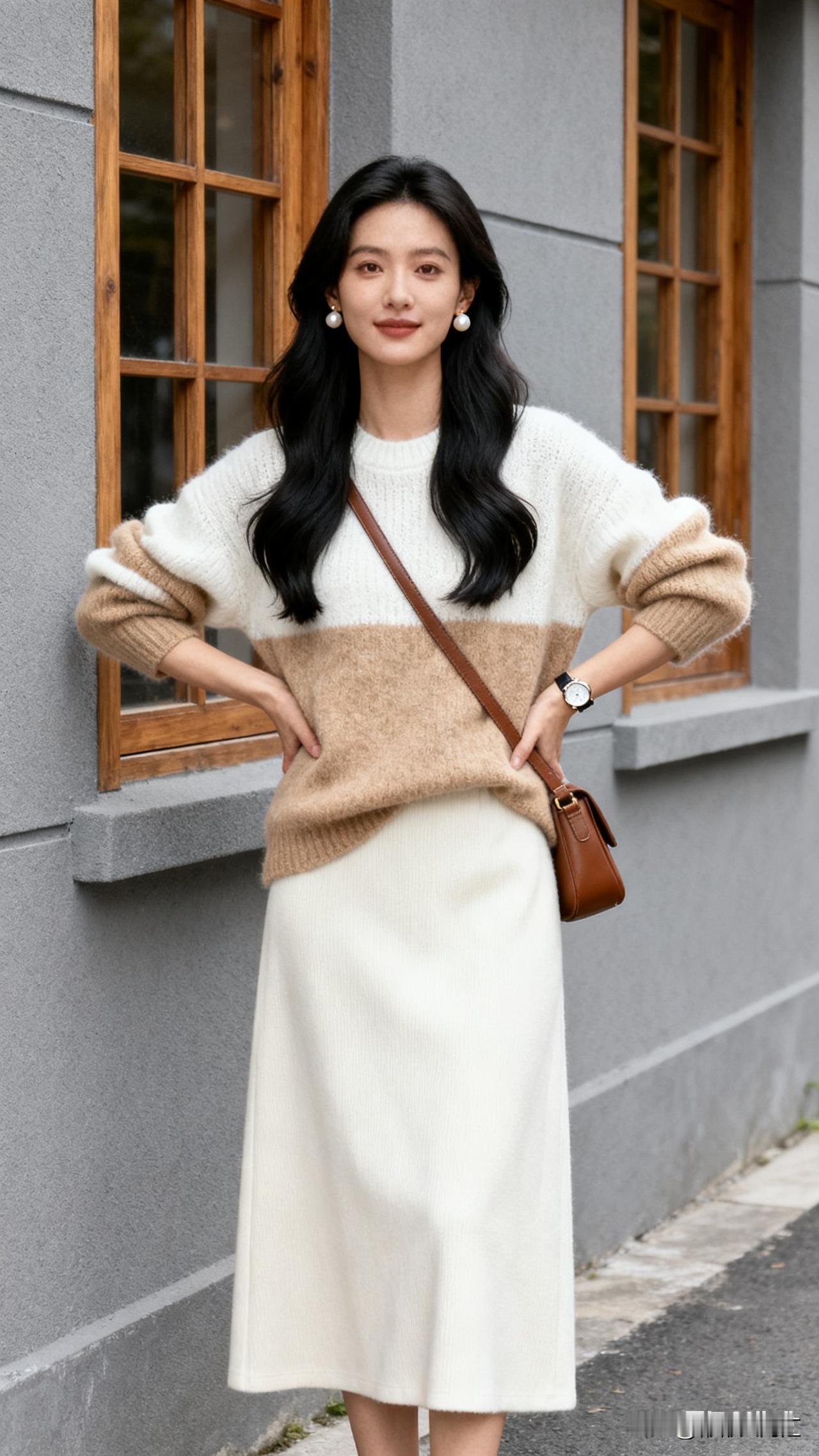 减龄少女感穿搭真的太妙啦！春天很适合“温柔少女系”穿搭，像鹅黄色针织衫配高腰西装