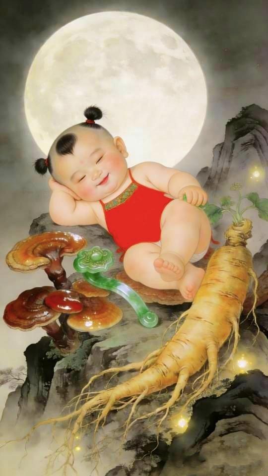 月华映童，福气盈门，祥瑞汇聚，福泽绵长。
传统文化