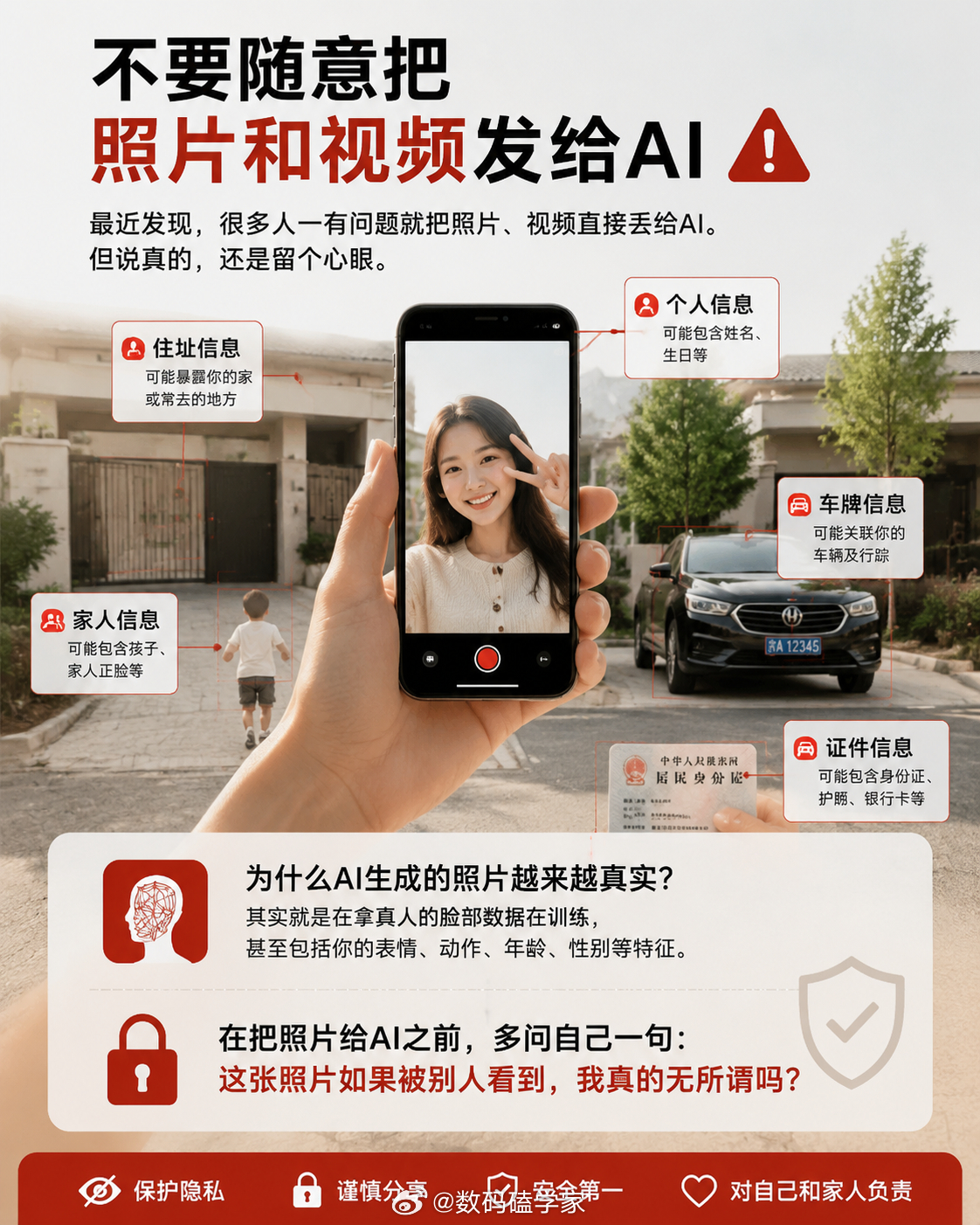 不要随意把照片和视频发给AI最近发现，很多人一有问题就把照片、视频直接丢给AI。