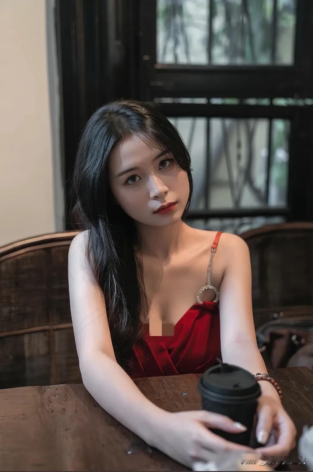 广州时尚街拍女神，红色吊带的魅力
摄影是一种生活态度，展现个人魅力，大波浪卷，红