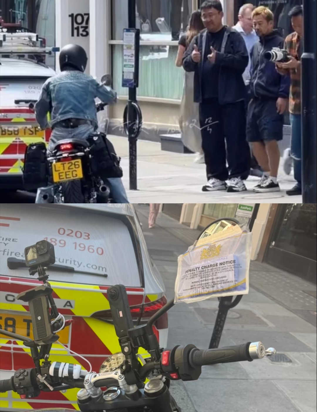 王濛在伦敦完全小品这个王濛到哪里都能玩的很开心，也是在伦敦街头玩上大摩托了，一看