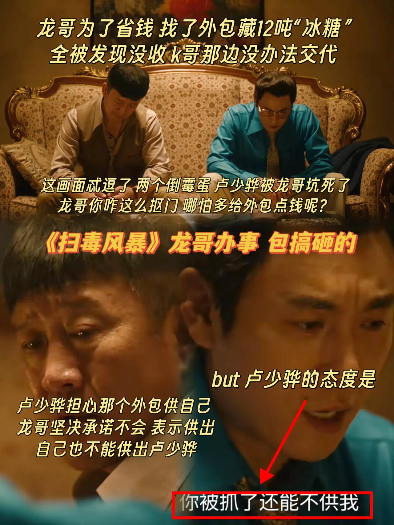 《扫毒风暴》龙哥办事 包搞砸的[泪奔]
龙哥、卢少骅帮K哥制冰，卢少骅做了12吨