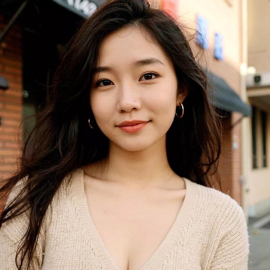 温柔气质女孩，温暖微笑，自然妆容，简约优雅少女感微笑女孩 清透少女感妆容 温柔甜