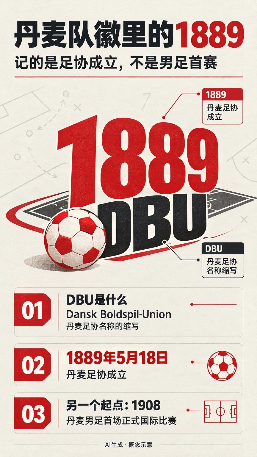 丹麦队徽里的“1889”，记的是球队的哪一个起点？丹麦队徽里的1889是什么意思