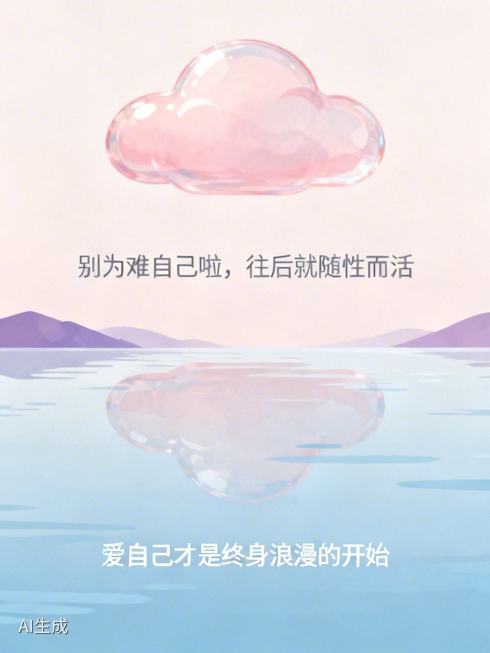 如果给自己一句话，我想说：“别为难自己啦，往后就随性而活。”
生活里，我们总在为