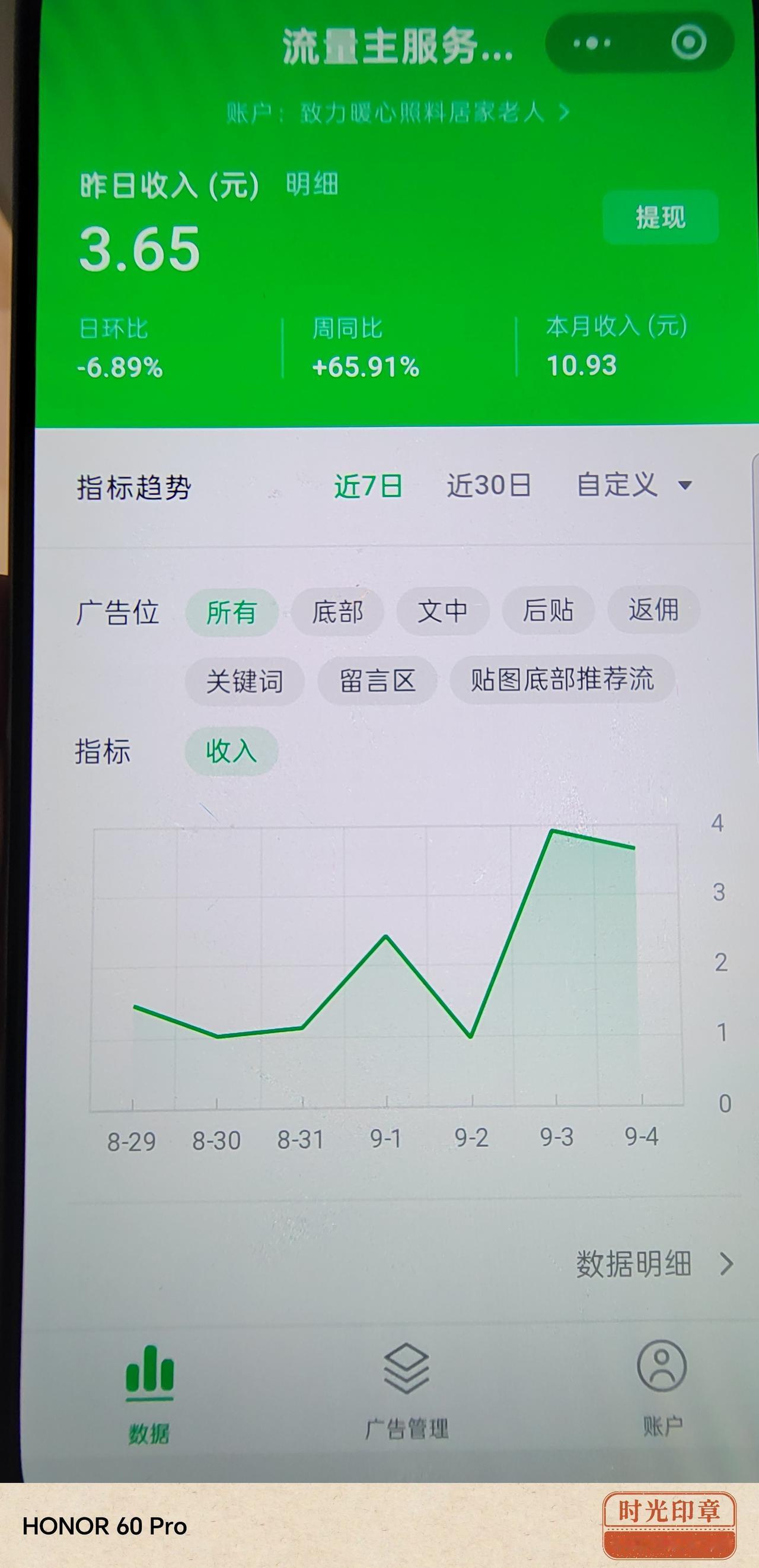 我的公众号
昨天收益3.65
公众号有长尾效应
即便停更一段时间
也会有少量搜索