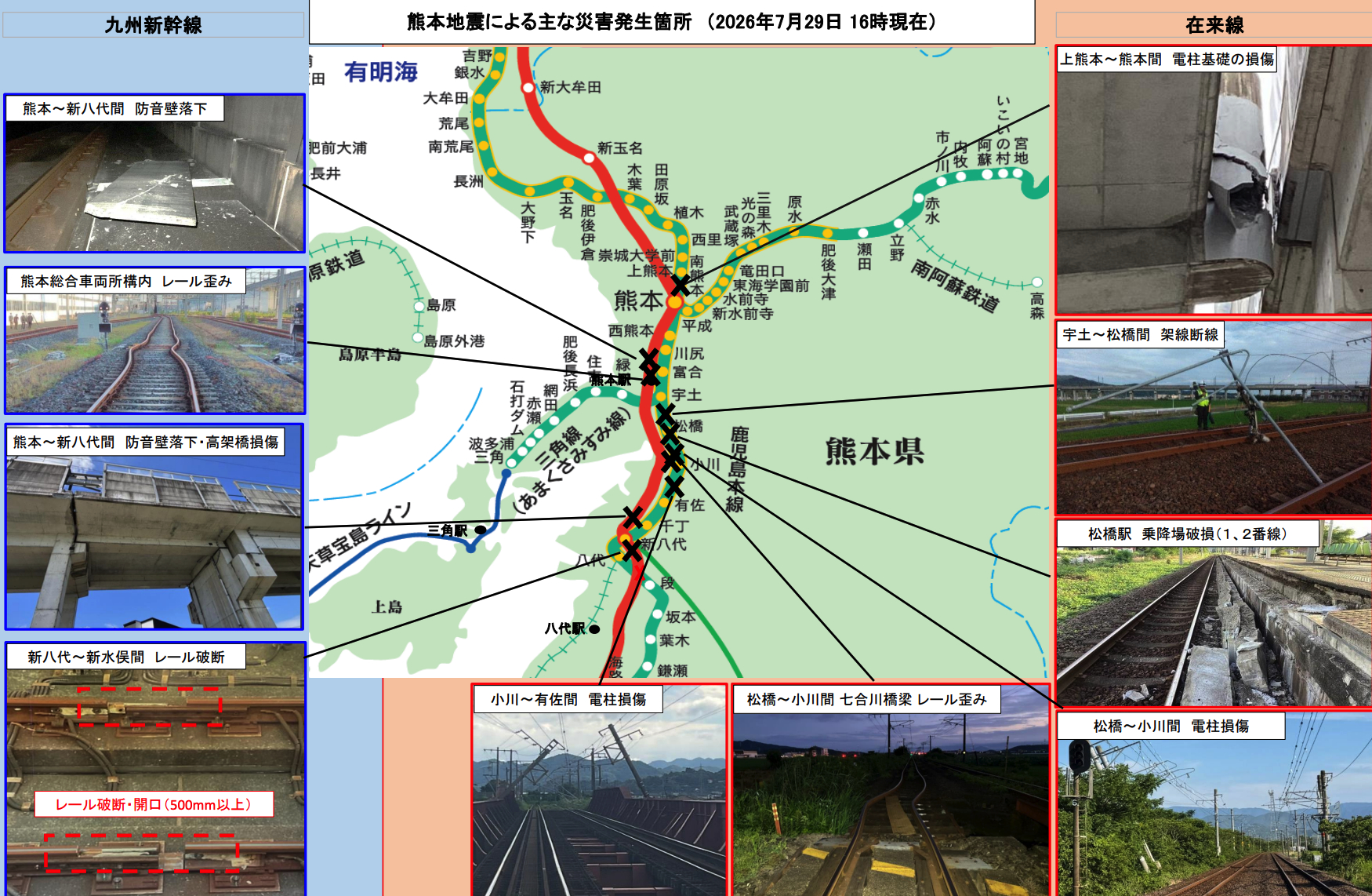 通行线·日本铁道【新干线因震停运，日航临时加开九州内部航班】7月28日下午4时2