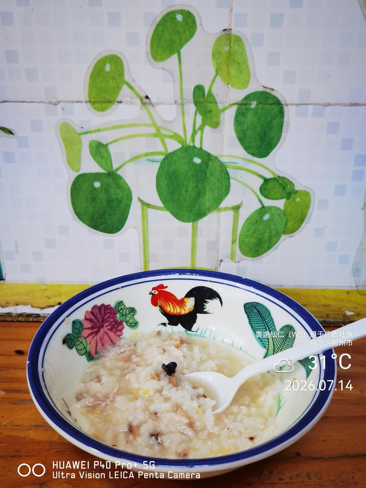 月居生活记录（10214）广西壮族自治区柳州市（252）品尝小吃60：墨鱼瘦肉粥