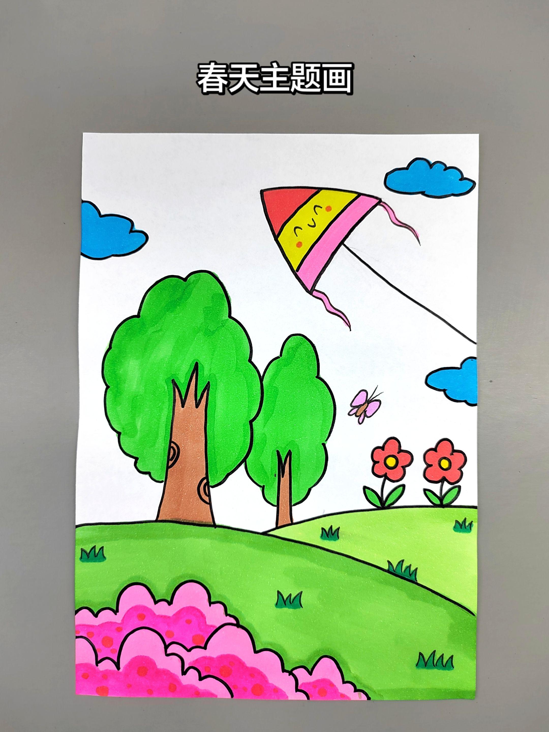 春天主题创意画，简单有趣，快来试试吧