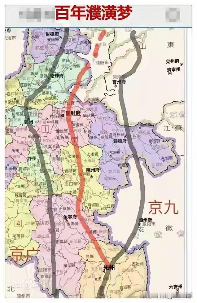 濮阳 - 潢川铁路是南北向线路，濮阳、开封、周口和信阳四市太缺这样的线路了。濮阳