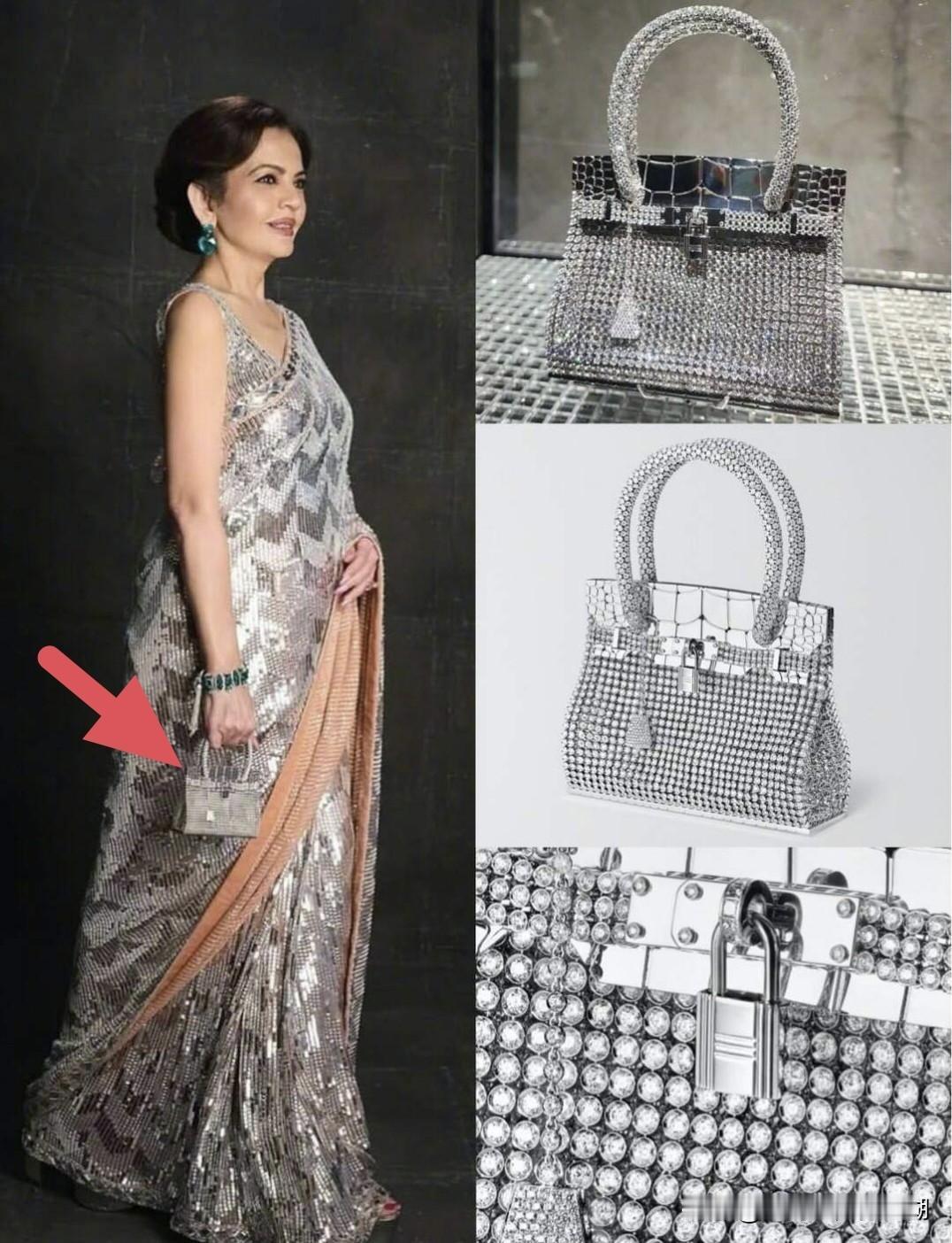 如此高调炫富，
以后出门不得安排十几个保镖啊？

这位贵妇是印度首富妻子，她手里