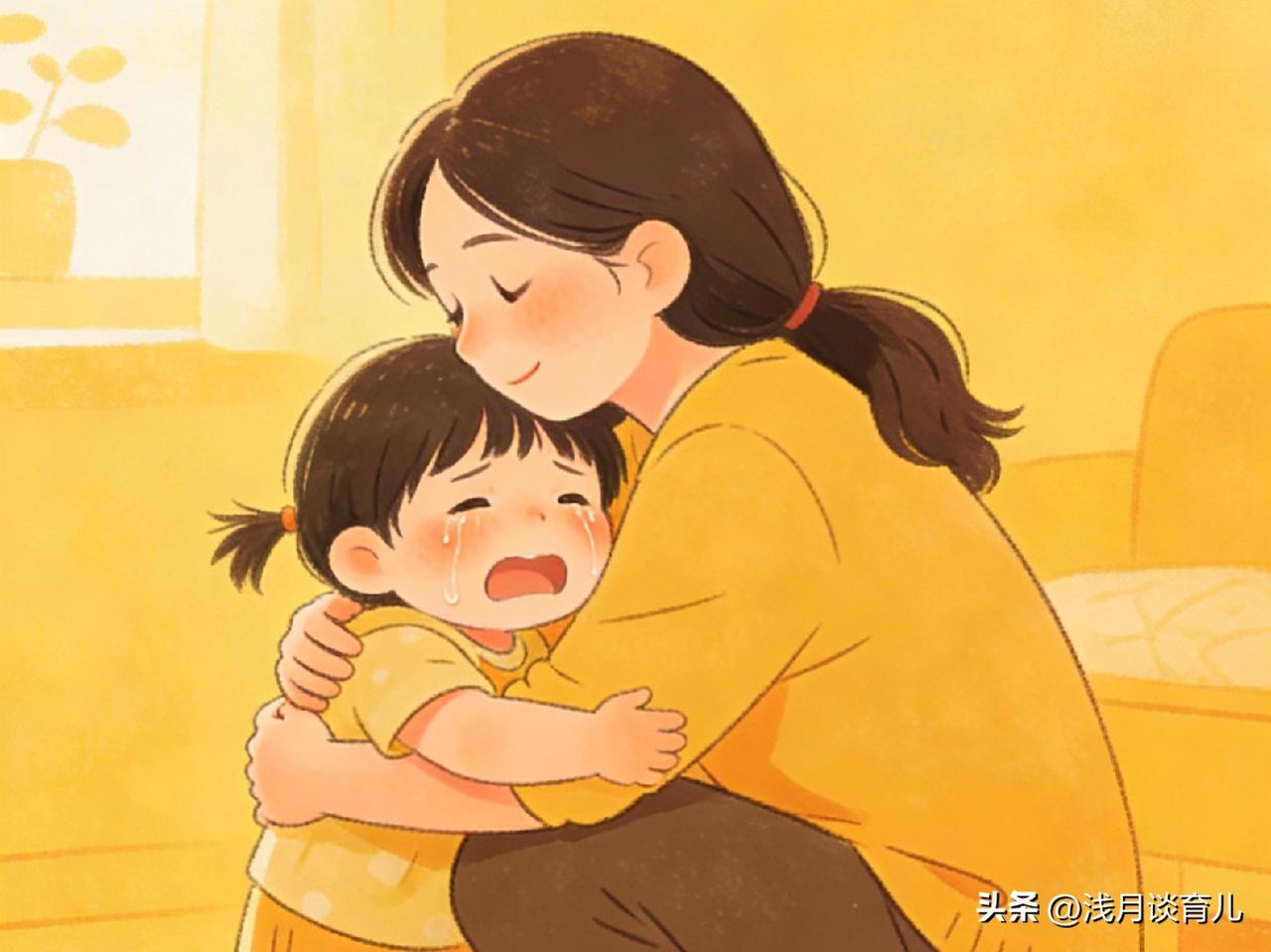别再对哭闹的孩子说“不许哭”，
你堵住的不是眼泪，是孩子对你的信任。
 
孩子一