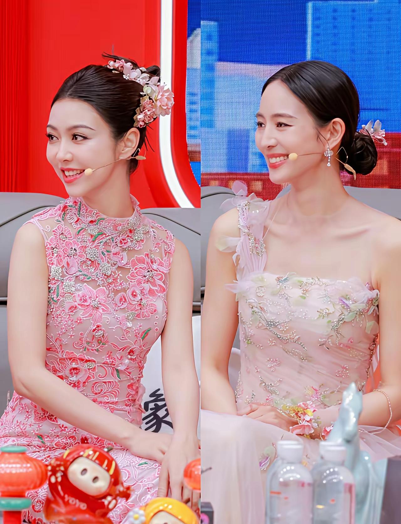 右边的张钧甯真是太漂亮了，骨相美绝了，太养眼了。左边的美女是谁？也非常的出众，但