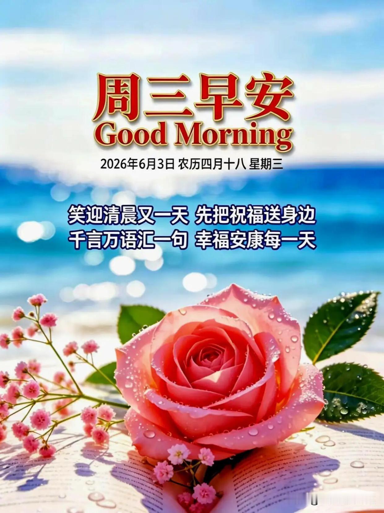 [福]清晨温柔寄语，愿美好常伴左右[福]
 
清晨寄语，皆为温柔
愿你岁岁平安，