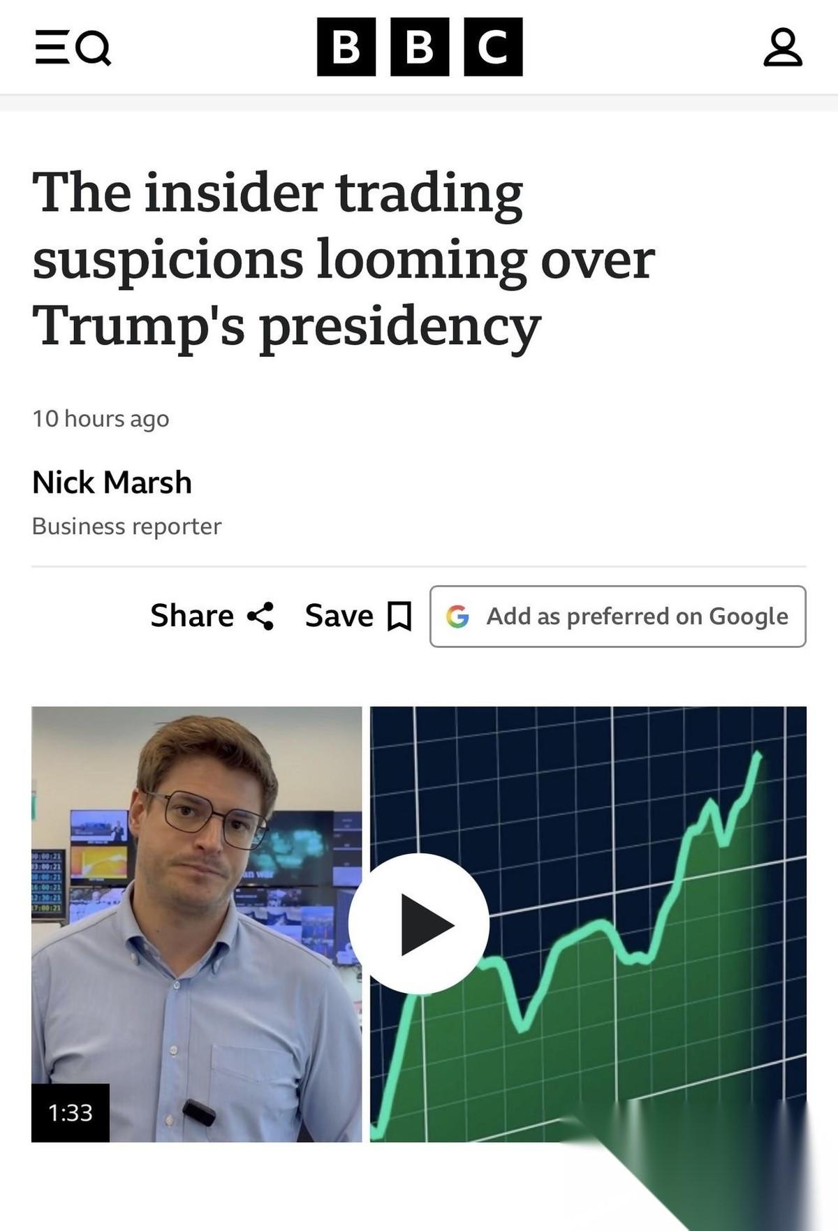 多家权威媒体报道显示，在川普 就伊朗局势作出重大政策宣布前，市场上多次出现时间异