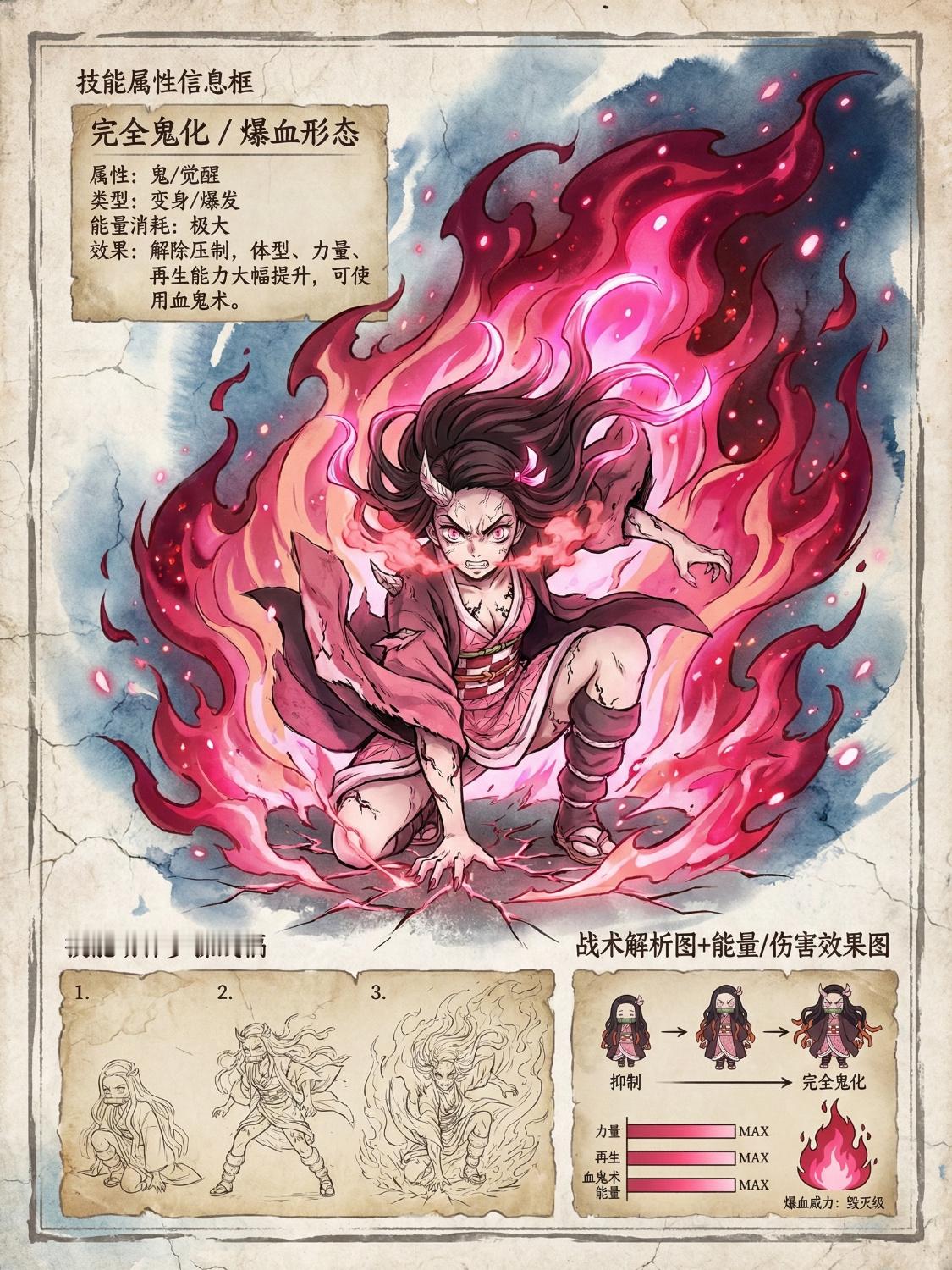 灶门祢豆子血鬼术・爆血，灼烧恶鬼超燃！娇小？柔弱？那是你没见过她撕开黑夜的獠牙a