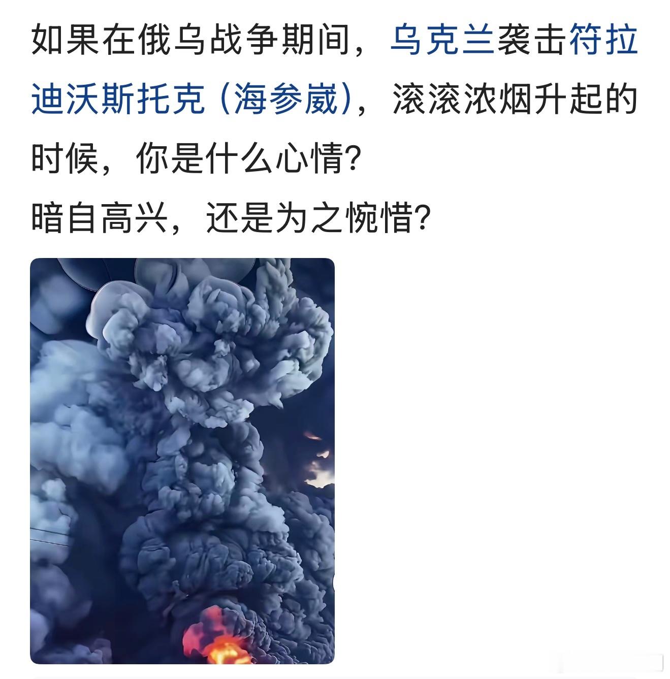 如果乌克兰袭击符拉迪沃斯托克（海参崴），我们会怎么反应？网友这个问题问得好！看看