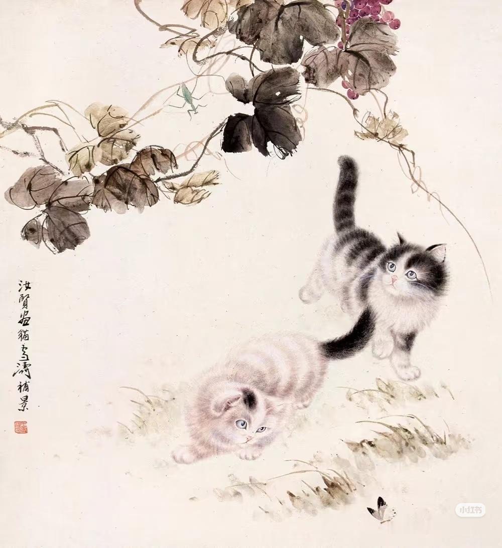 男子把捣乱小猫画进国画原来古人早就是资深猫奴，一众文人画家沉迷画猫，把各色狸奴悉