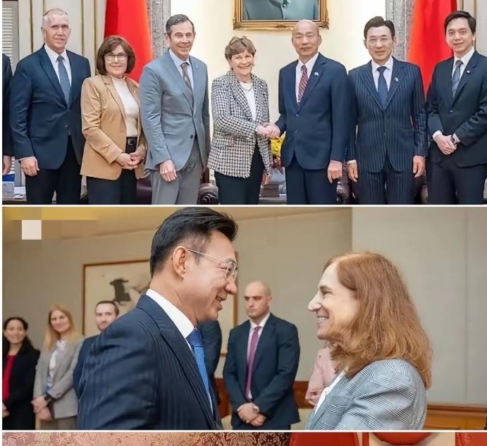 江启臣获得国民党台中市长候选人初选，晚上发文陪同立法院院长韩国瑜接待美国联邦议员