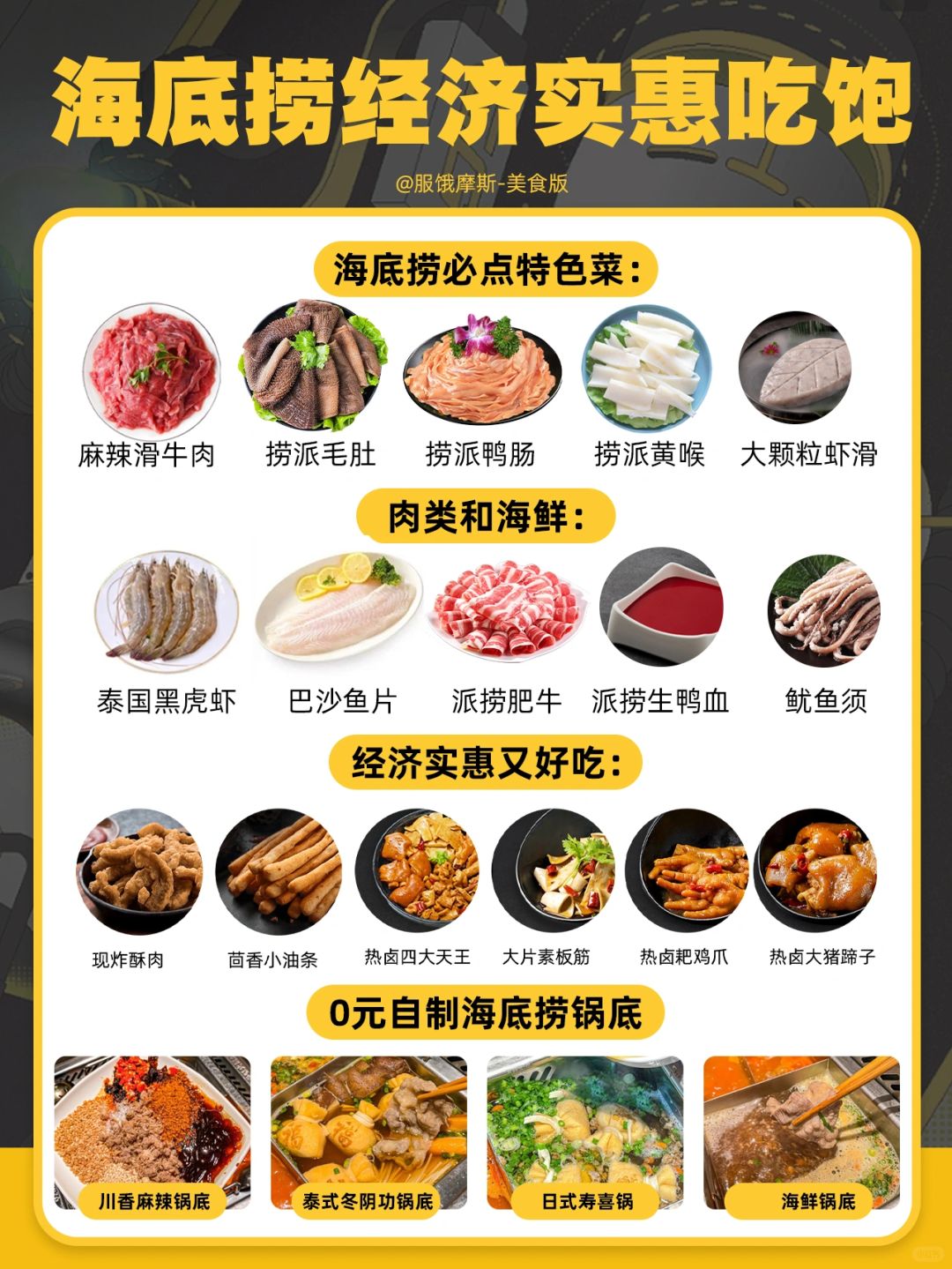 🔥海底捞经济实惠吃到饱，赶紧码住下次吃