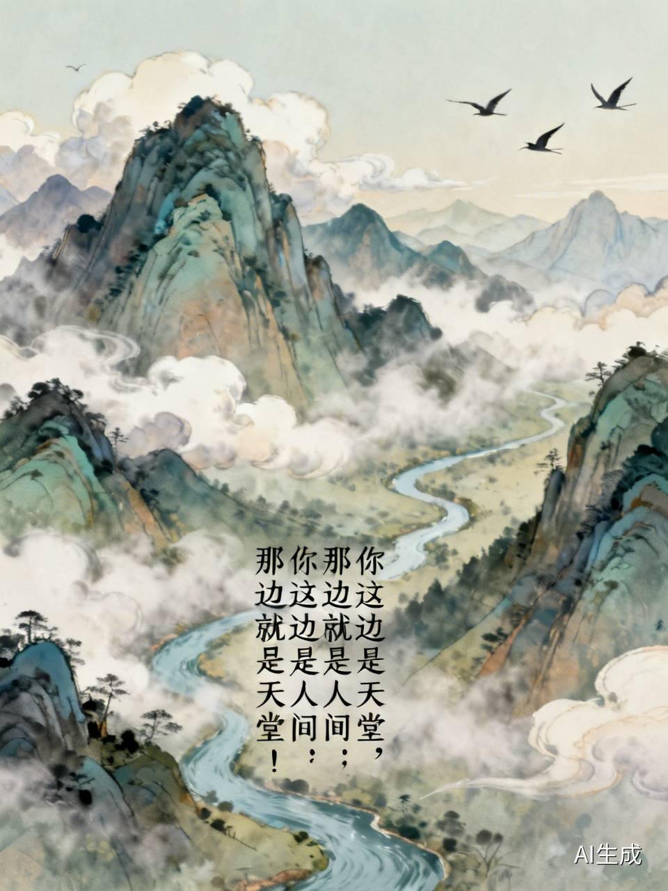 你这边是天堂，那边就是人间；你这边是人间，那边就是天堂！
