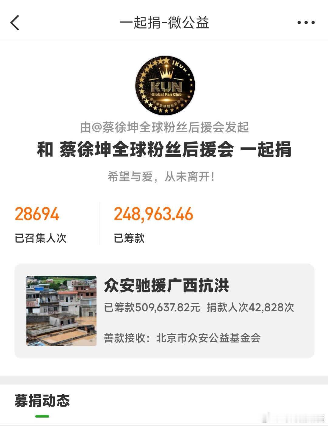 蔡徐坤粉丝驰援广西蔡徐坤粉丝向广西捐款25万没有刻意造势，只有踏实行动，蔡徐坤全