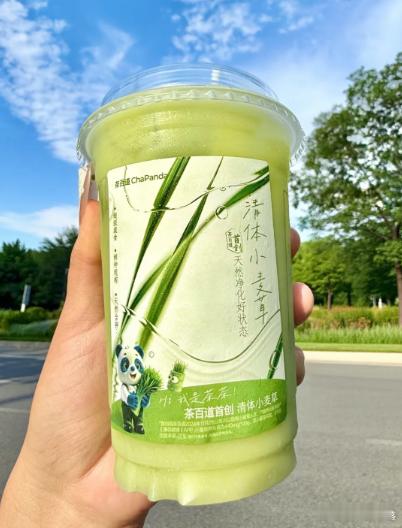 茶百道新出的这杯小麦草冰奶，真的是我今年夏天喝到最惊喜的一杯！没有之一！喜欢草本