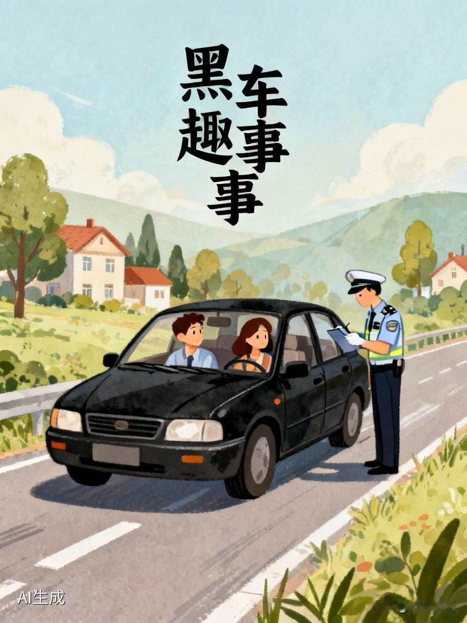 一女子打黑车回家，
司机说：如果被抓，就说你是我老婆。”
半路果然被查
女子说：