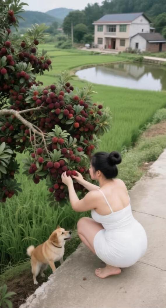 摘杨梅
江南春色就是美，一方水土养一方人啊，美女就是自然美，不用化妆搽胭粉。今天