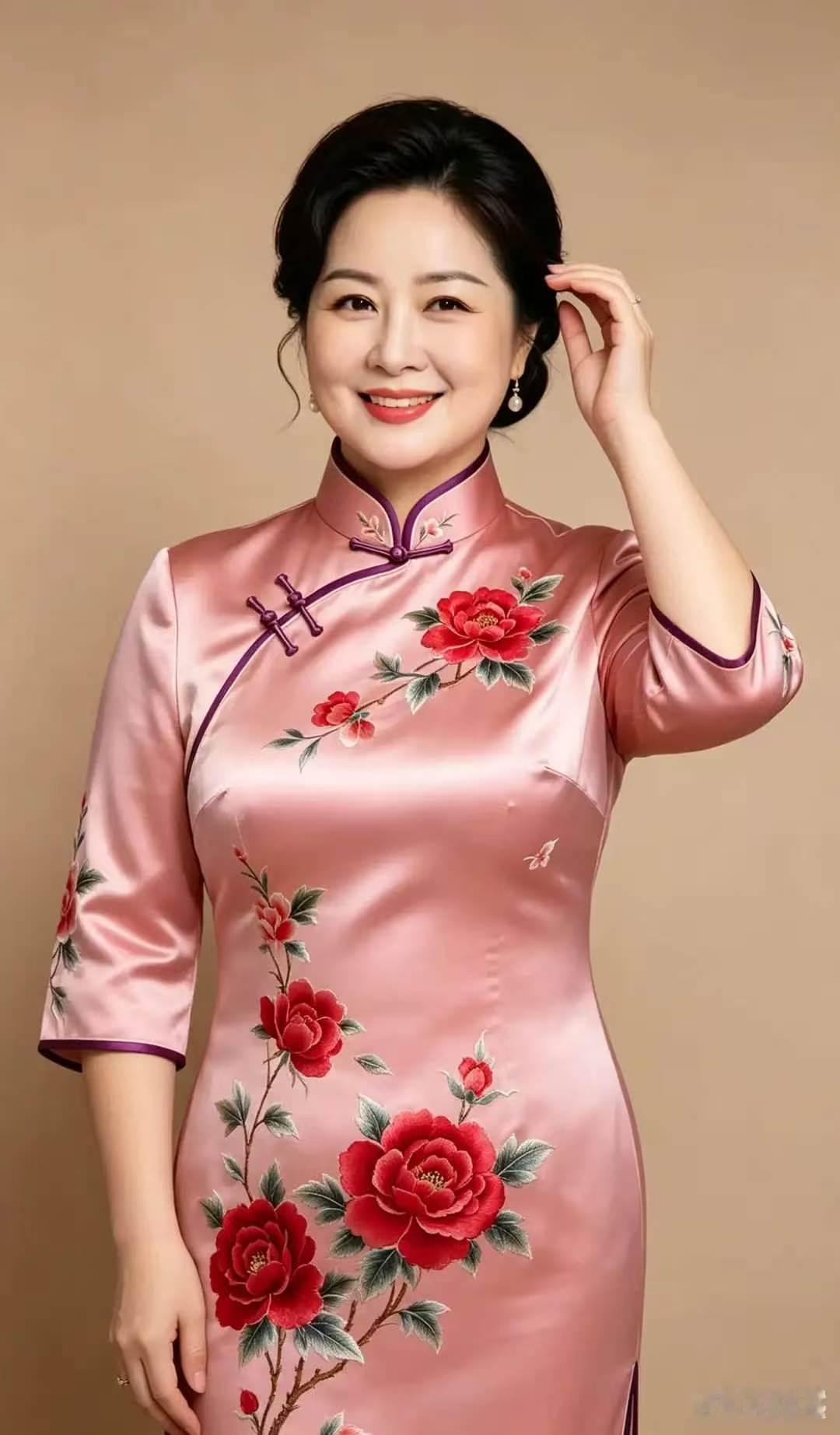 雍容雅韵
云鬓新妆佩玉光，
华衣绰约自端庄。
丰姿温婉凝风骨，
历尽流年蕴雅芳。