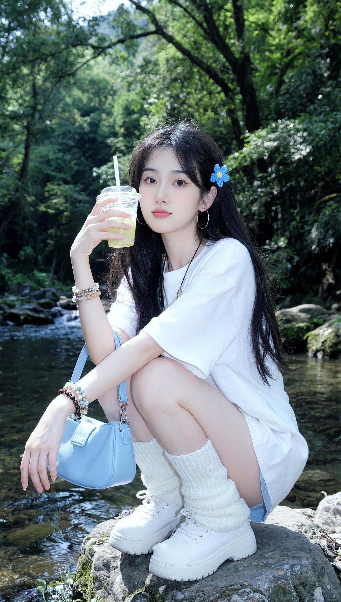 AI森林溪水片风写真 抖音ai创作全新升级